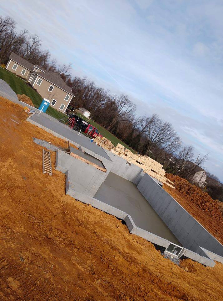 Residential basement concrete slab