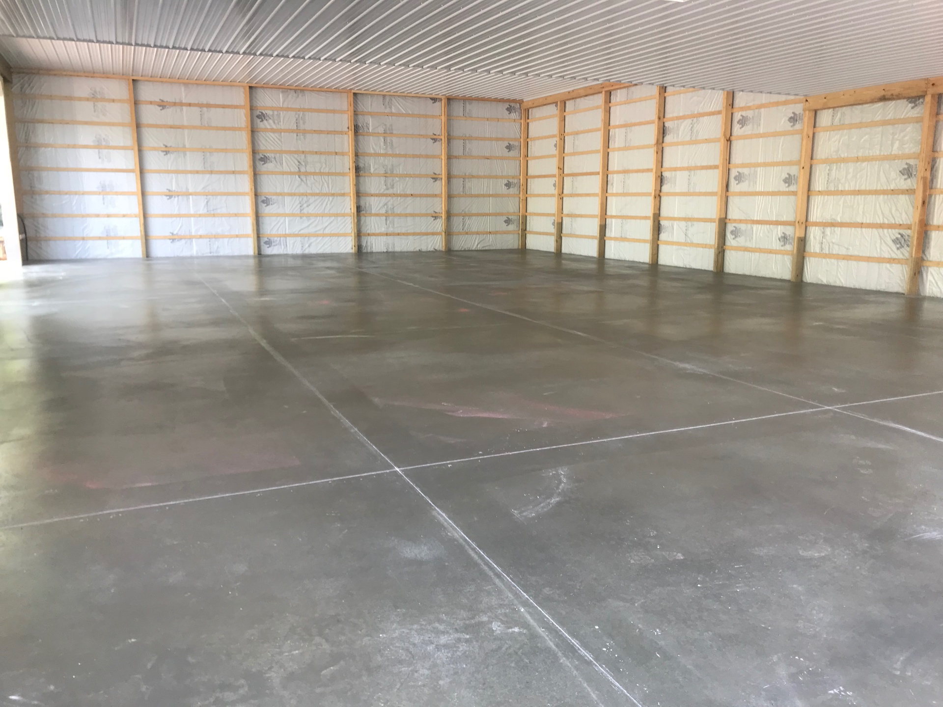 Concrete slab at a residential outbuilding