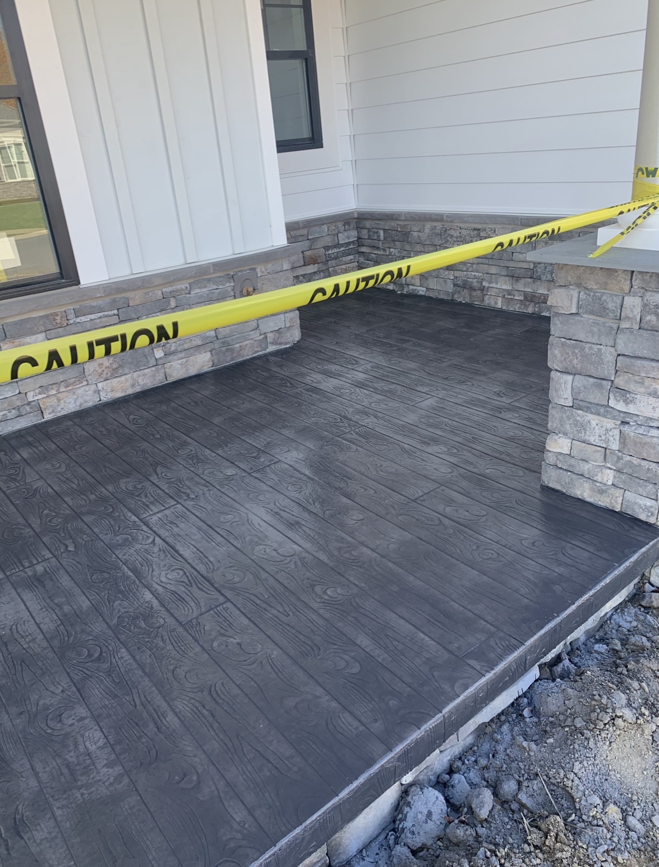 Stamped concrete porch