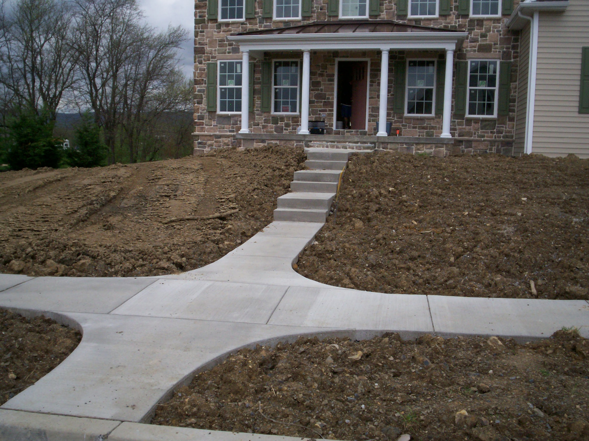 Concrete front walkway
